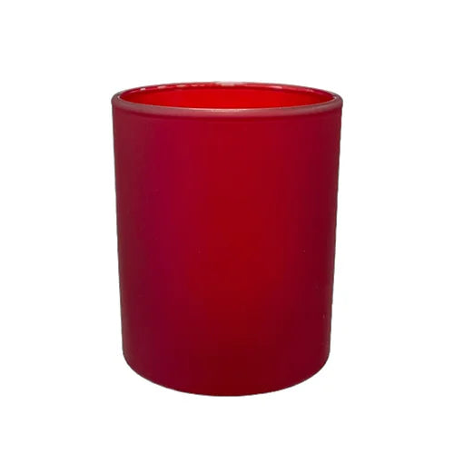 Candle glass dark red frosted 180ml-0